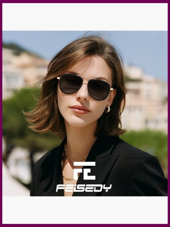 Retro Polarized Aviator Sunglasses Vintage Square Frame Metal Plastic main image 7